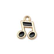 Anh&auml;nger Metall Enamel Musical Note Gold-black