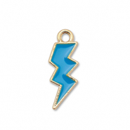 Anh&auml;nger Metall Enamel Lightning Gold-blue
