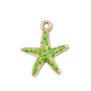 Anh&auml;nger Metall Enamel Starfish Gold-green