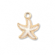 Anh&auml;nger Metall Enamel Starfish Gold-white