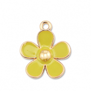 Anh&auml;nger Metall Enamel Flower Gold-yellow