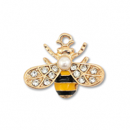 Anh&auml;nger Metall Enamel Bee Gold-yellow-black