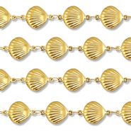 Zubeh&ouml;r aus Stainless Steel - Rostfreiem Stahl Gliederkette Shell Gold