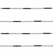 Zubeh&ouml;r aus Stainless Steel - Rostfreiem Stahl Gliederkette with Rod Silver-black