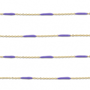 Zubeh&ouml;r aus Stainless Steel - Rostfreiem Stahl Gliederkette with Rod Gold-purple