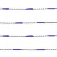 Zubeh&ouml;r aus Stainless Steel - Rostfreiem Stahl Gliederkette with Rod Silver-purple