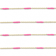 Zubeh&ouml;r aus Stainless Steel - Rostfreiem Stahl Gliederkette with Rod Gold-pink