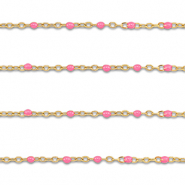 Zubeh&ouml;r aus Stainless Steel - Rostfreiem Stahl Gliederkette 1mm Gold-pink