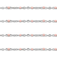 Zubeh&ouml;r aus Stainless Steel - Rostfreiem Stahl Gliederkette 1mm Silver-light pink