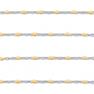 Zubeh&ouml;r aus Stainless Steel - Rostfreiem Stahl Gliederkette 1mm Silver-peach orange