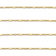 Zubeh&ouml;r aus Stainless Steel - Rostfreiem Stahl Gliederkette 1mm Gold-nude peach