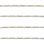 Zubeh&ouml;r aus Stainless Steel - Rostfreiem Stahl Gliederkette 1mm Silver-nude peach