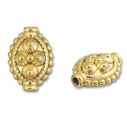 Perlen aus Stainless Steel - Rostfreiem Stahl Oval with Dots Gold