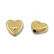 Perlen aus Stainless Steel - Rostfreiem Stahl Heart Gold
