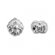 Perlen aus Stainless Steel - Rostfreiem Stahl Flower Silver