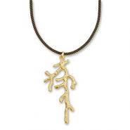 Statement-Ketten Kordel with Coral Dark green-gold