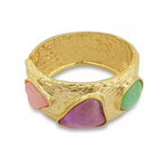 Statement-Armb&auml;nder Bangle Gold-pink-purple-mint turquoise