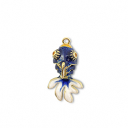 Eco-brass&reg; nachhaltiges Messing Anh&auml;nger Fish Gold-dark blue-white