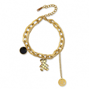 Stainless Steel - Rostfrei Stahl Armb&auml;nder Bear Gold