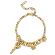 Stainless Steel - Rostfrei Stahl Armb&auml;nder Key Gold