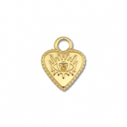Anh&auml;nger aus Stainless Steel - Rostfreiem Stahl Heart with Eye of Providence Gold