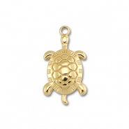 Anh&auml;nger aus Stainless Steel - Rostfreiem Stahl Turtle Gold