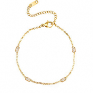 Stainless Steel - Rostfrei Stahl Armb&auml;nder Crystal Gold