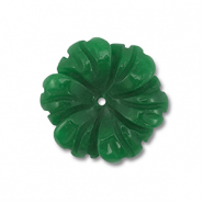Perlen Naturstein Quarz Flower Dark green