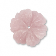 Perlen Naturstein Rosenquarz Flower Light pink