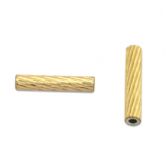 Perlen aus Stainless Steel - Rostfreiem Stahl Tubes 10mm Gold
