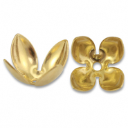 Zubeh&ouml;r aus Stainless Steel - Rostfreiem Stahl Perlenkappe Flower Gold