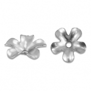 Zubeh&ouml;r aus Stainless Steel - Rostfreiem Stahl Perlenkappe Flower Silver
