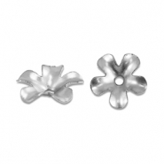 Zubeh&ouml;r aus Stainless Steel - Rostfreiem Stahl Perlenkappe Flower Silver