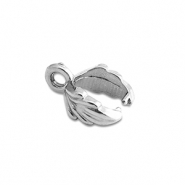 Zubeh&ouml;r aus Stainless Steel - Rostfreiem Stahl Collierschlaufe f&uuml;r Anh&auml;nger Leaf Silver