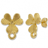 Zubeh&ouml;r aus Stainless Steel - Rostfreiem Stahl Ohrringe / Ohrstecker Clover with Loop Gold