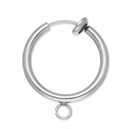 Zubeh&ouml;r aus Stainless Steel - Rostfreiem Stahl Clip-Creolen mit &Ouml;se 18mm Silver