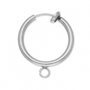 Zubeh&ouml;r aus Stainless Steel - Rostfreiem Stahl Clip-Creolen mit &Ouml;se 16mm Silver
