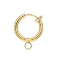 Zubeh&ouml;r aus Stainless Steel - Rostfreiem Stahl Clip-Creolen mit &Ouml;se 14mm Gold