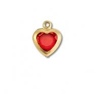 Anh&auml;nger aus Stainless Steel - Rostfreiem Stahl Heart Gold-red