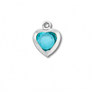 Anh&auml;nger aus Stainless Steel - Rostfreiem Stahl Heart Silver-aquamarine blue
