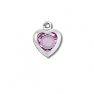Anh&auml;nger aus Stainless Steel - Rostfreiem Stahl Heart Silver-light pink