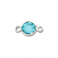 Zubeh&ouml;r aus Stainless Steel - Rostfreiem Stahl Connector Round Silver-aquamarine blue