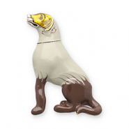 Broschen Dog Gold-light grey-brown