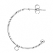 Zubeh&ouml;r aus Stainless Steel - Rostfreiem Stahl Ohrringe Creolen with Loop Silver
