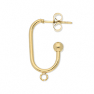 Zubeh&ouml;r aus Stainless Steel - Rostfreiem Stahl Ohrringe / Ohrstecker Oblong Oval with Loop Gold