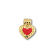 Anh&auml;nger Metall DQ Heart Gold (Nickelfrei)-red