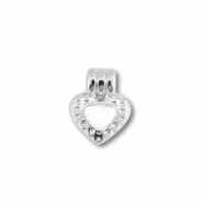 Anh&auml;nger Metall DQ Heart Antik silber (Nickelfrei)-white