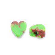 Perlen Naturstein Calcit Heart Bright green