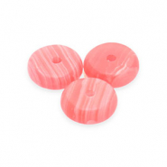 Perlen Naturstein Achat Rondelle Coral red