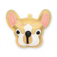 Statement-Anh&auml;nger Dog Gold holographic-white-black-salmon pink